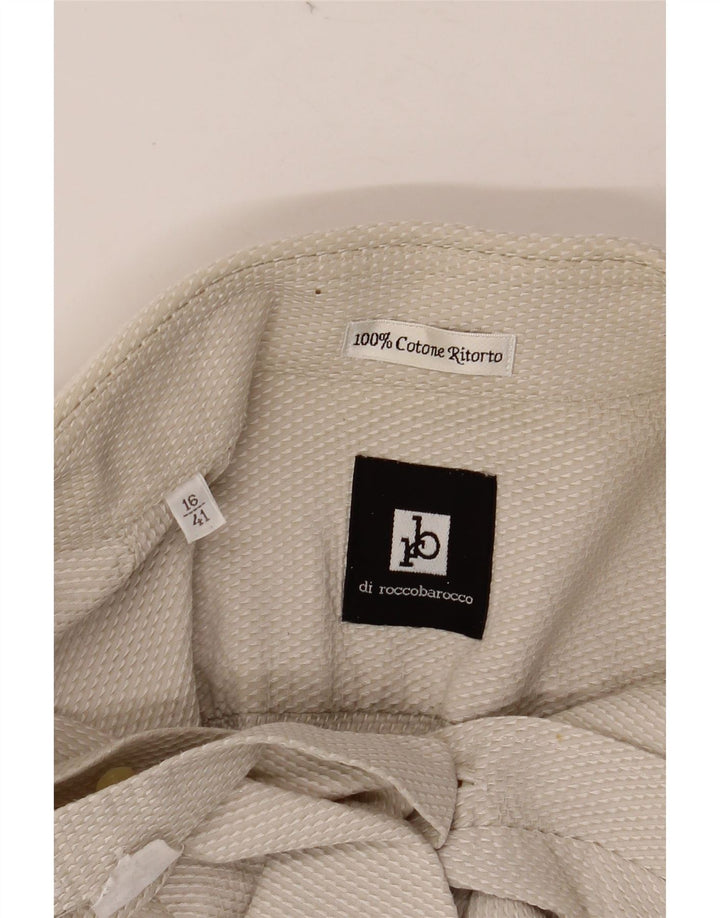 ROCCOBAROCCO Herrenhemd Größe 41 16 Große beige Baumwolle
