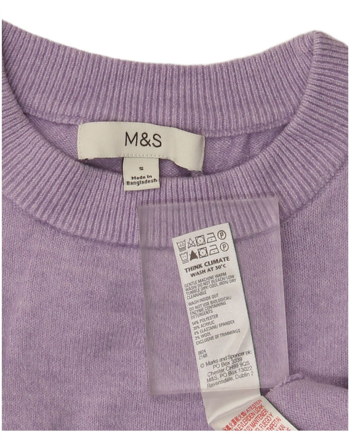 Marks & Spencer Damen-Pullover mit Rundhalsausschnitt, Gr. 10, Violett