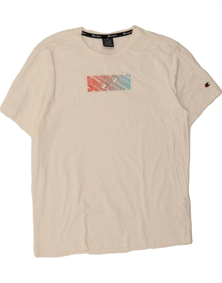 CHAMPION Mens Graphic T-Shirt Top XL White Cotton Vintage Champion and Second-Hand Champion from Messina Hembry 
