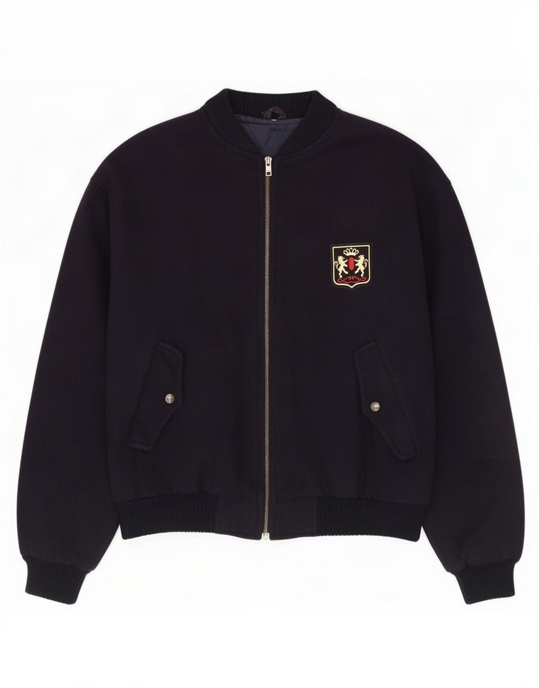 Vintage Herren Bomberjacke UK 40 Große marineblaue Wolle