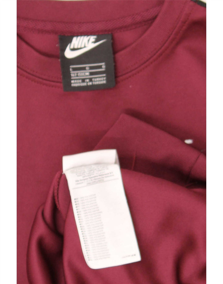 Nike Jungen-Sweatshirt mit Grafik, 12–13 Jahre, Größe L, Kastanienbraun, Farbblock