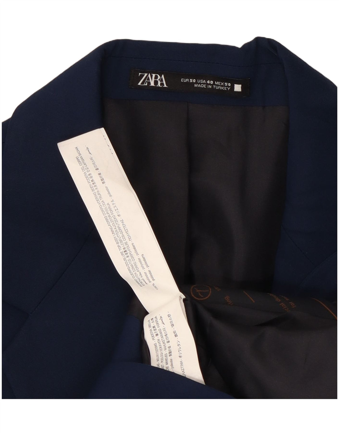Zara Herren-Blazerjacke mit 2 Knöpfen, EU 50, mittelmarineblau, Polyester