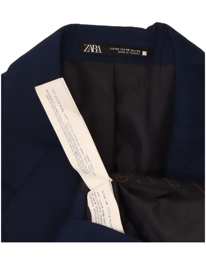 Zara Herren-Blazerjacke mit 2 Knöpfen, EU 50, mittelmarineblau, Polyester
