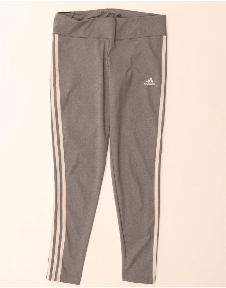 Adidas Damen Climalite Leggings UK 12/14 Mittelgraues Polyester