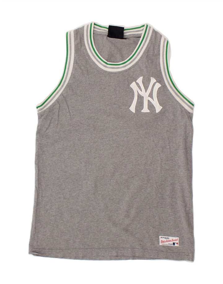 MAJESTIC Womens Vest Top UK 12 Medium Grey Cotton Vintage Majestic and Second-Hand Majestic from Messina Hembry 
