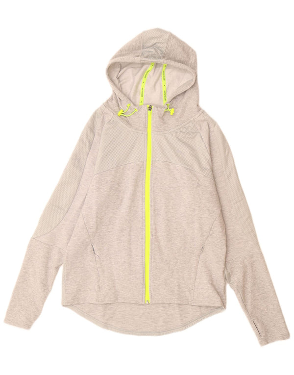 Puma Damen-Kapuzenpullover mit Reißverschluss, Gr. 14, groß, grau gefleckte Baumwolle