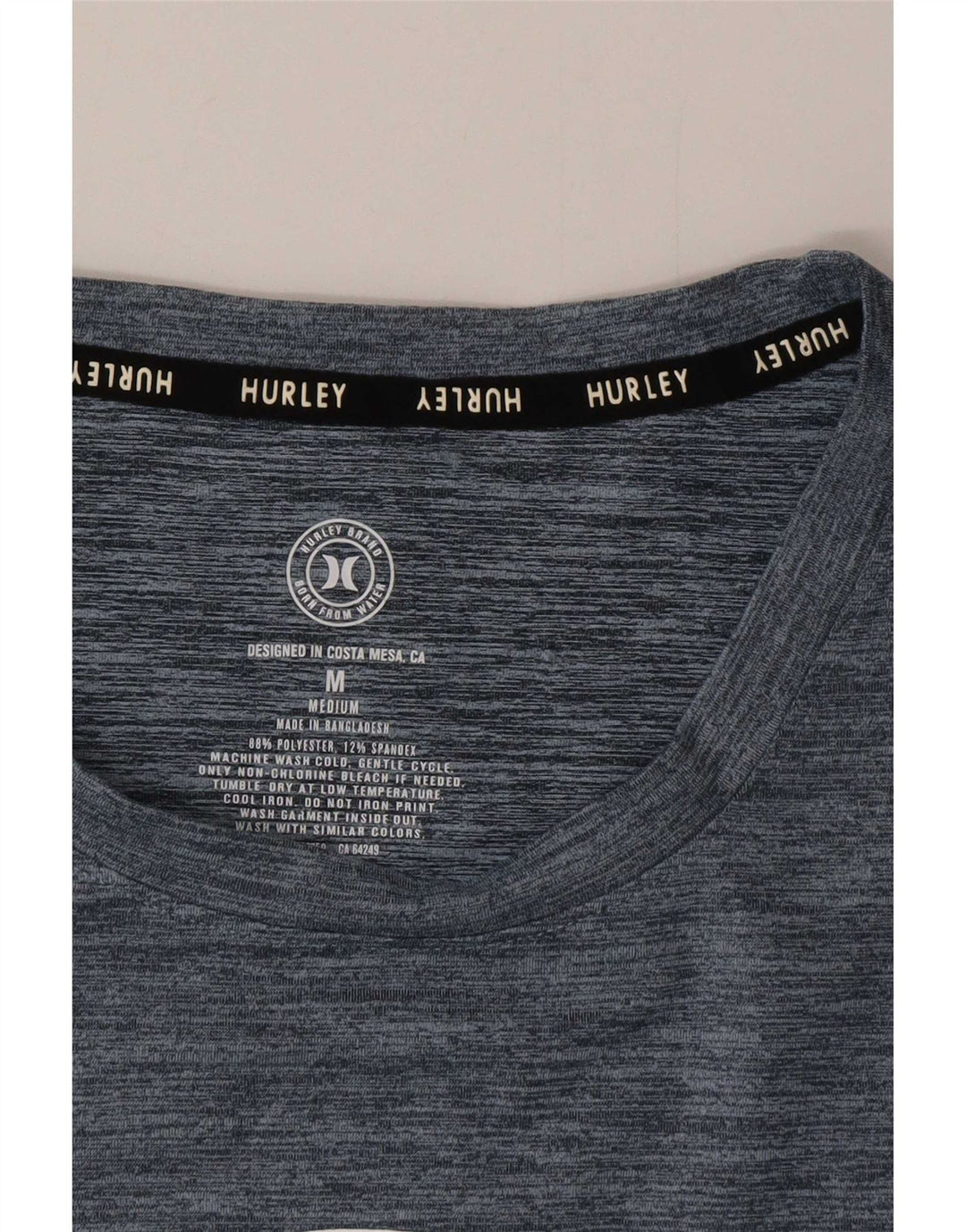 Hurley Herren-T-Shirt mit Grafik, Mittelgroßes Marineblau meliertes Polyester