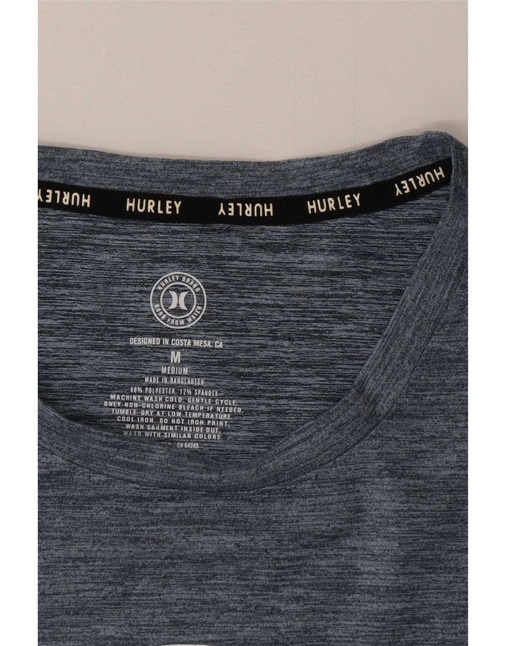 Hurley Herren-T-Shirt mit Grafik, Mittelgroßes Marineblau meliertes Polyester