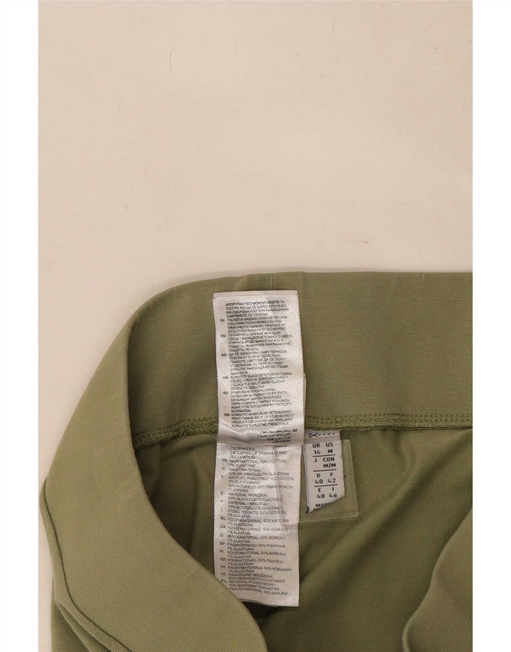 Adidas Damen Graphic Leggings UK 14 Medium Khaki Baumwolle