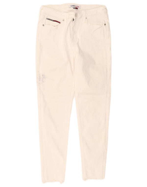 Tommy Hilfiger Damen Crop Skinny Jeans W29 L25 Weiße Baumwolle