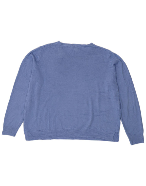 Marks & Spencer Damen-Pullover, lockere Passform, U-Boot-Ausschnitt, Gr. 18, XL, Blau