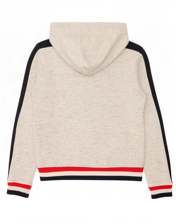 Tommy Hilfiger Damen Crop Hoodie Pullover UK 2 2XS Graue Colourblock-Baumwolle