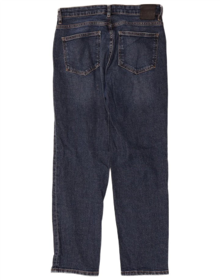 Massimo Dutti Damen Straight Jeans W30 L27 Blaue Baumwolle