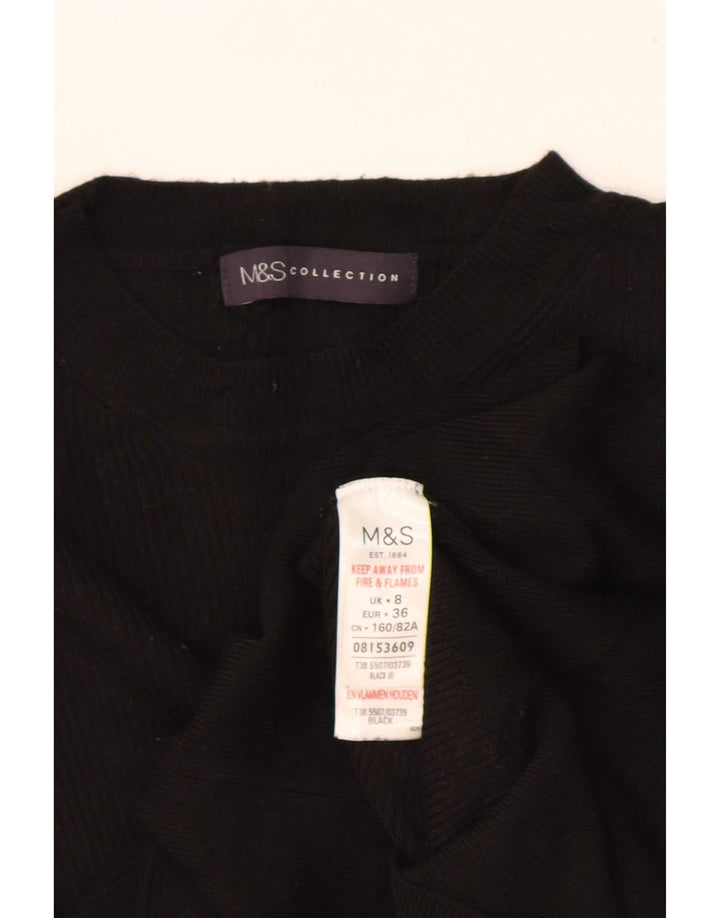 Marks & Spencer Damen Bluse Top UK 8 Small Schwarze Viskose