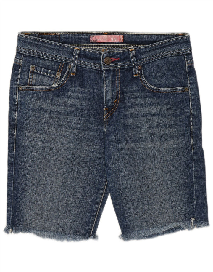Levi's Damen 518 Denim-Shorts mit niedriger Taille, Größe 7, mittelgroß, W30, blaue Baumwolle