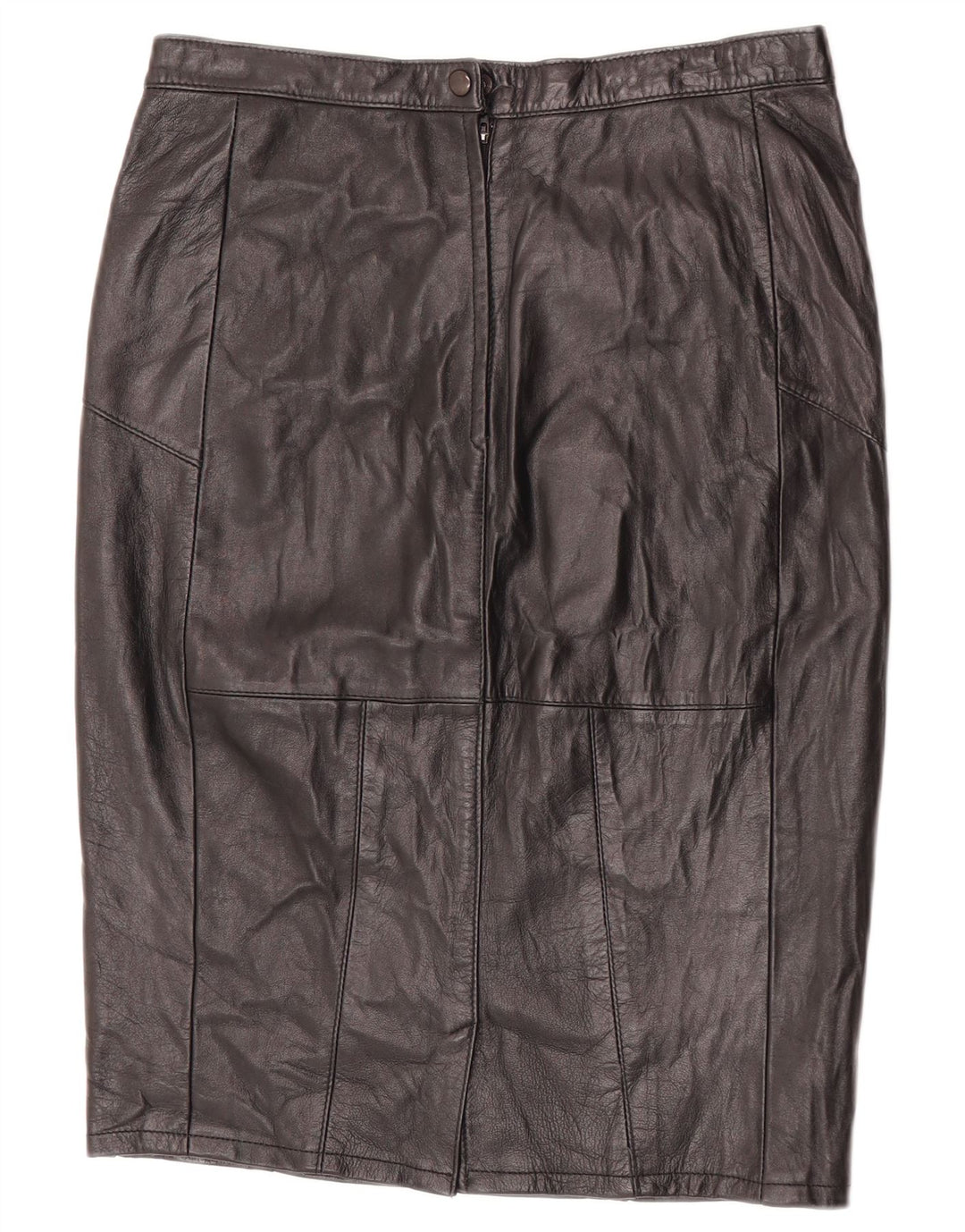 VINTAGE Damen Lederrock W30 Mittelschwarz