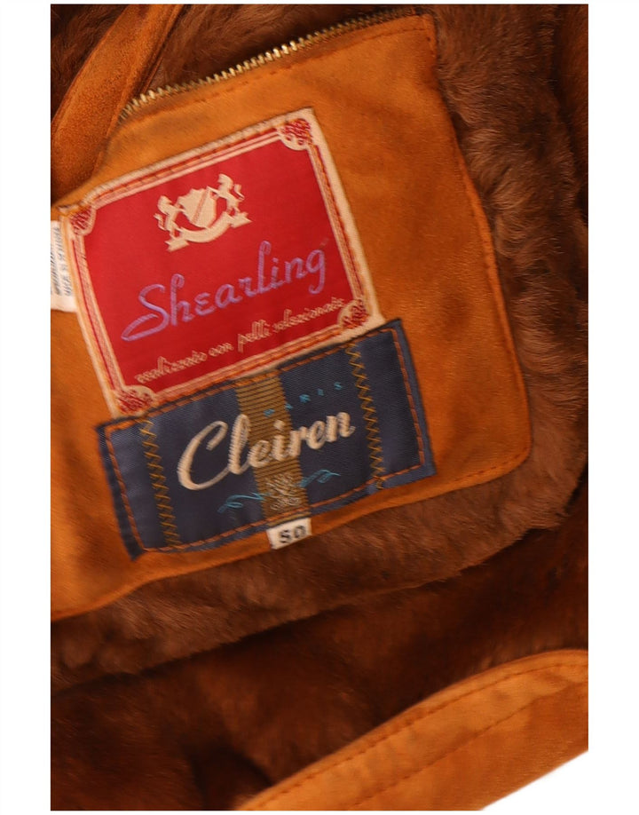 Cleiren Herren Shearling Mantel IT 50 Large Beige Shearling