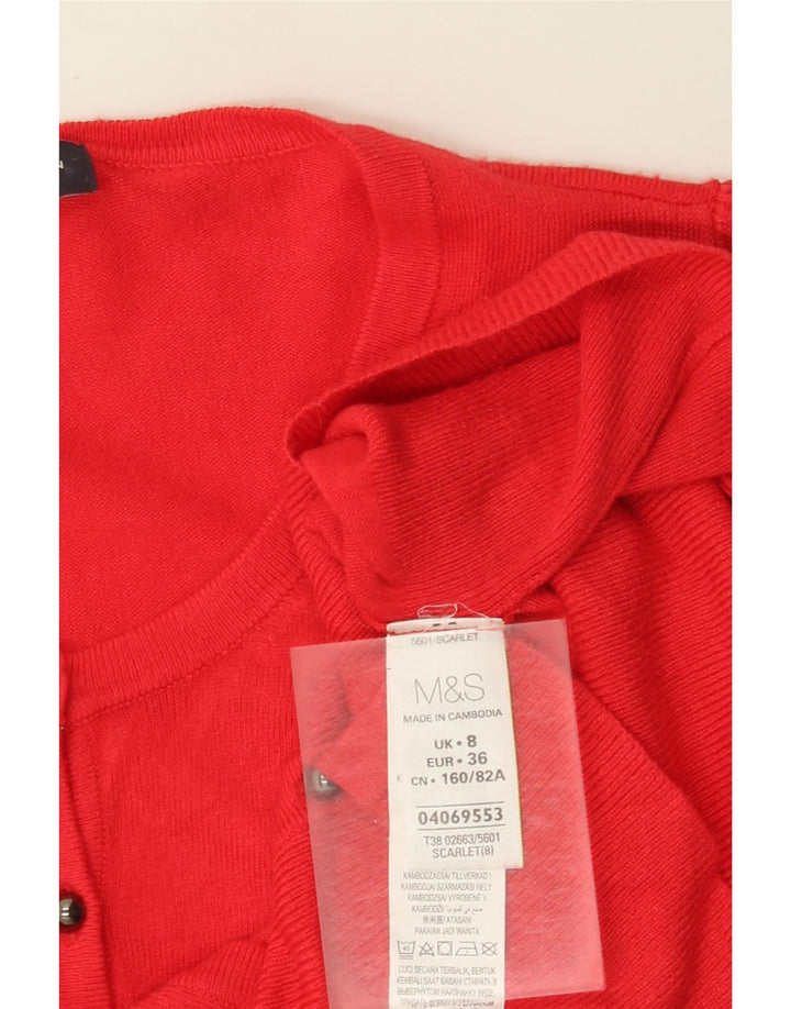 Marks & Spencer Damen-Cardigan-Pullover UK 8 Small Rote Viskose