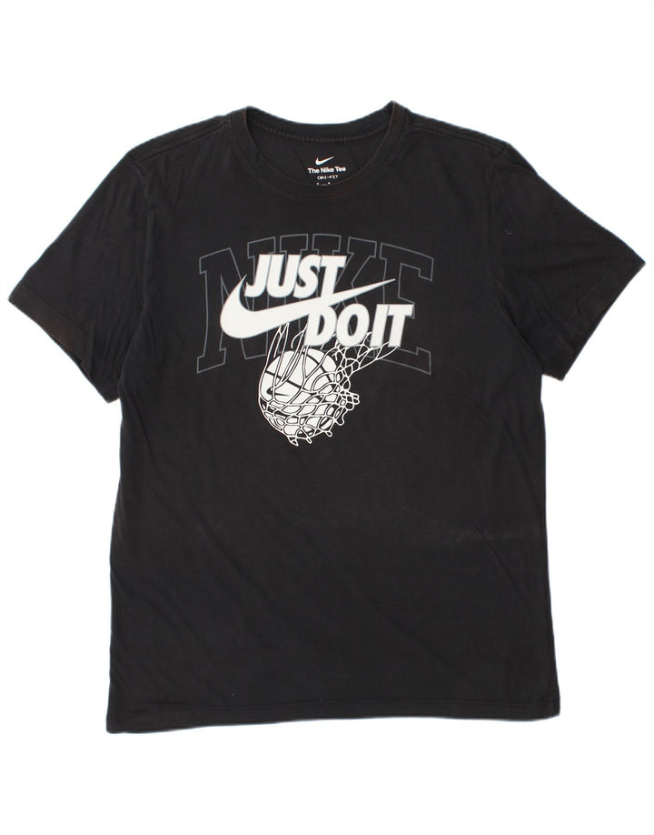 NIKE Herren Dri Fit Graphic T-Shirt Top Medium Schwarz
