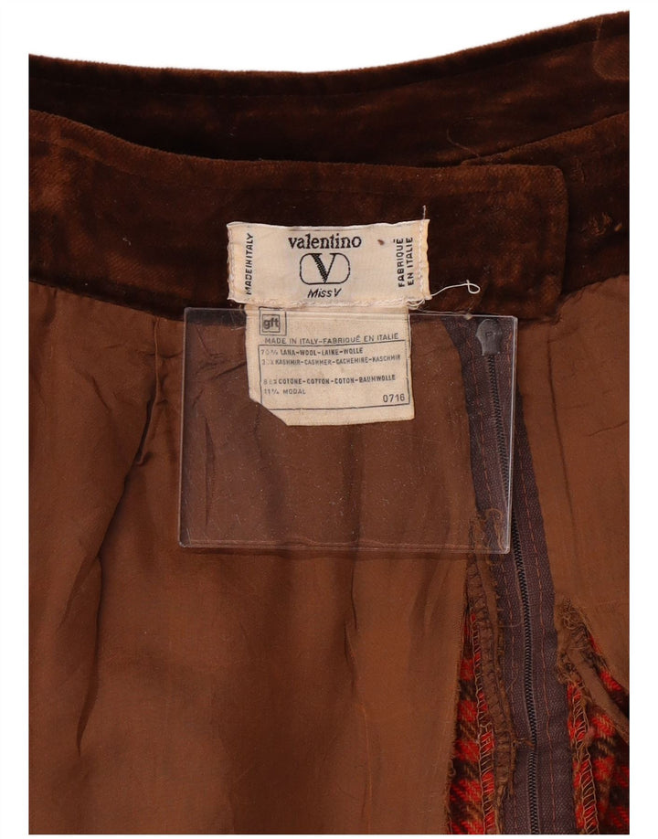 VALENTINO Damen Miss V A-Linienrock W30 Mittelrote Hahnentrittwolle