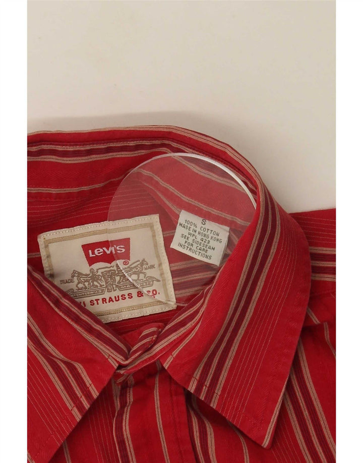 Levi's Herren-Kurzarmhemd, klein, rot gestreift, Baumwolle