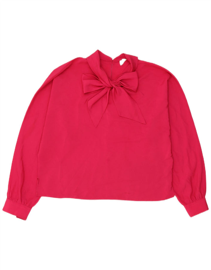 Primavera Firenze Damen-Blusenoberteil mit Fliege, übergroß, Gr. 46, Rosa
