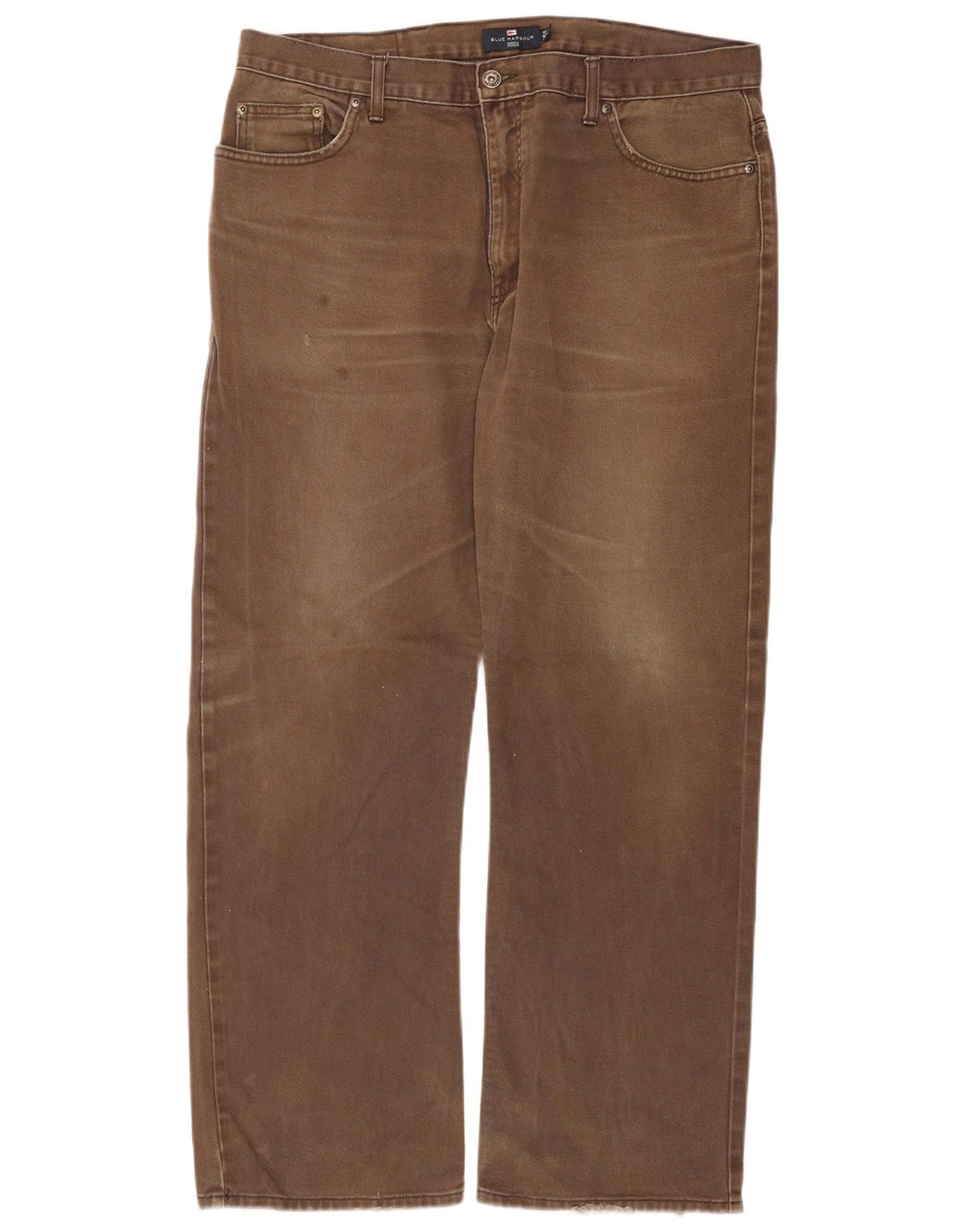Marks & Spencer Herren Blue Harbor Straight Jeans W38 L31 Braune Baumwolle