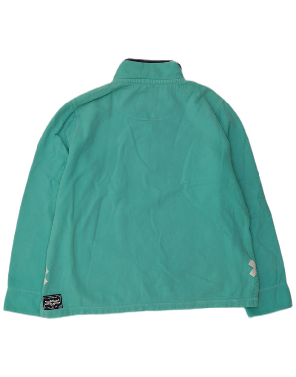 Crew Clothing Damen-Sweatshirt mit Reißverschluss, UK 18, XL, türkisfarbene Baumwolle