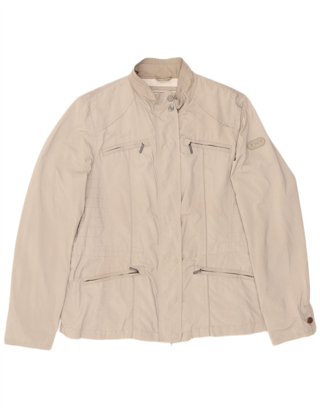 Geox Damen Respira Utility Jacke UK 14 Large Beige Polyester