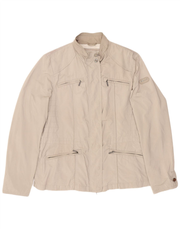 Geox Damen Respira Utility Jacke UK 14 Large Beige Polyester