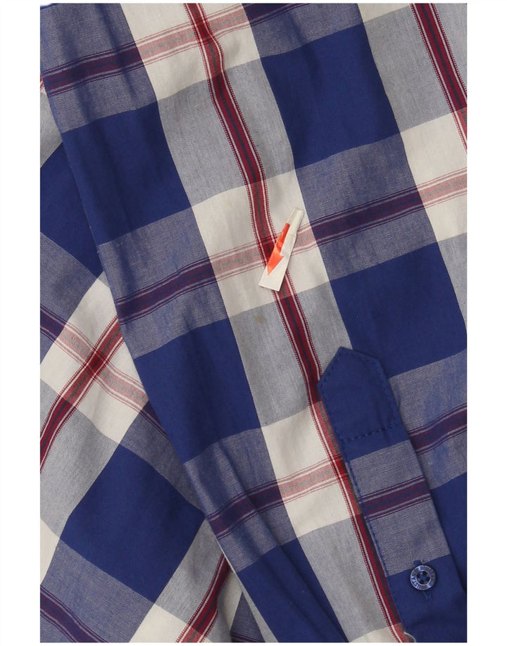Mustang Herren-Slim-Fit-Hemd, klein, blau kariert, Baumwolle