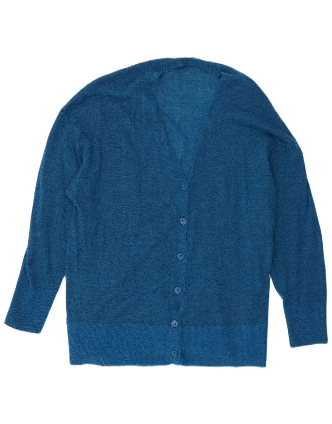 Zara Damen-Strickjacke in Übergröße, Gr. 10, klein, blau geflecktes Nylon