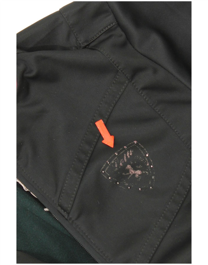 Lotto Damen-Trainingsanzug-Oberteiljacke UK 12 Mittelschwarzes Colourblock-Polyester