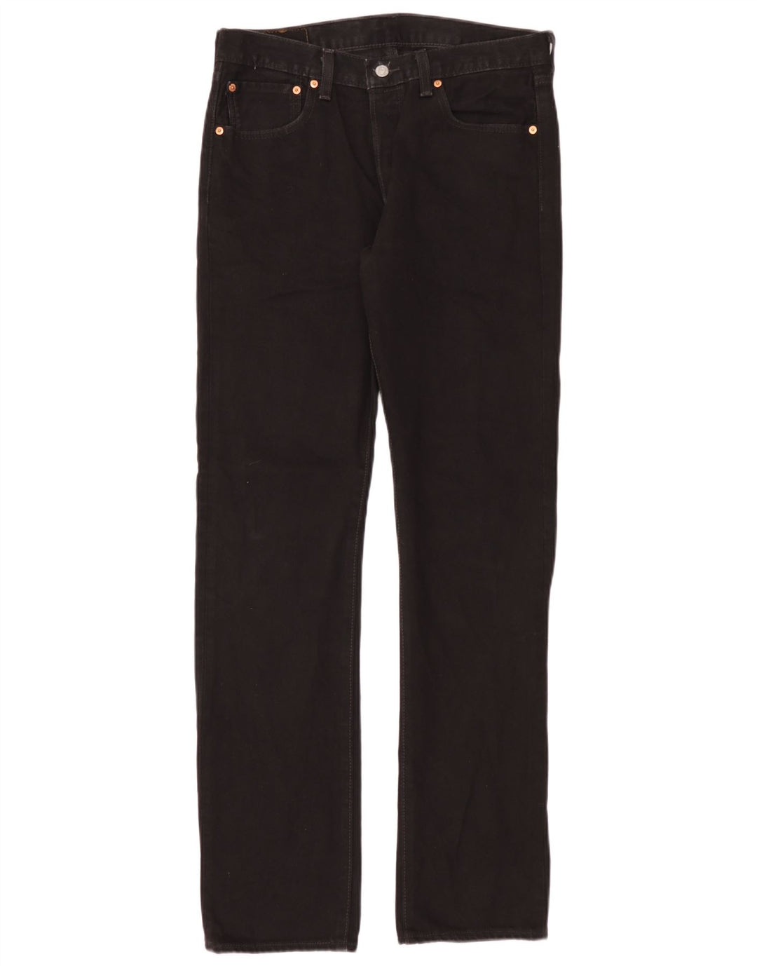 Levi's Herren 501 Straight Jeans W31 L34 Schwarze Baumwolle