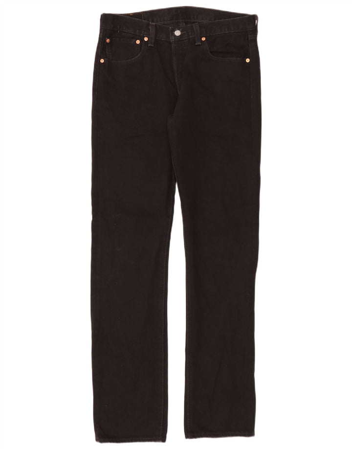 Levi's Herren 501 Straight Jeans W31 L34 Schwarze Baumwolle