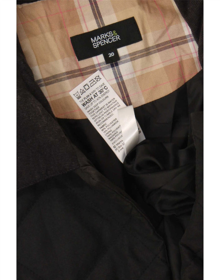 Marks & Spencer Damen Steppjacke UK 20 2XL Schwarz Polyester