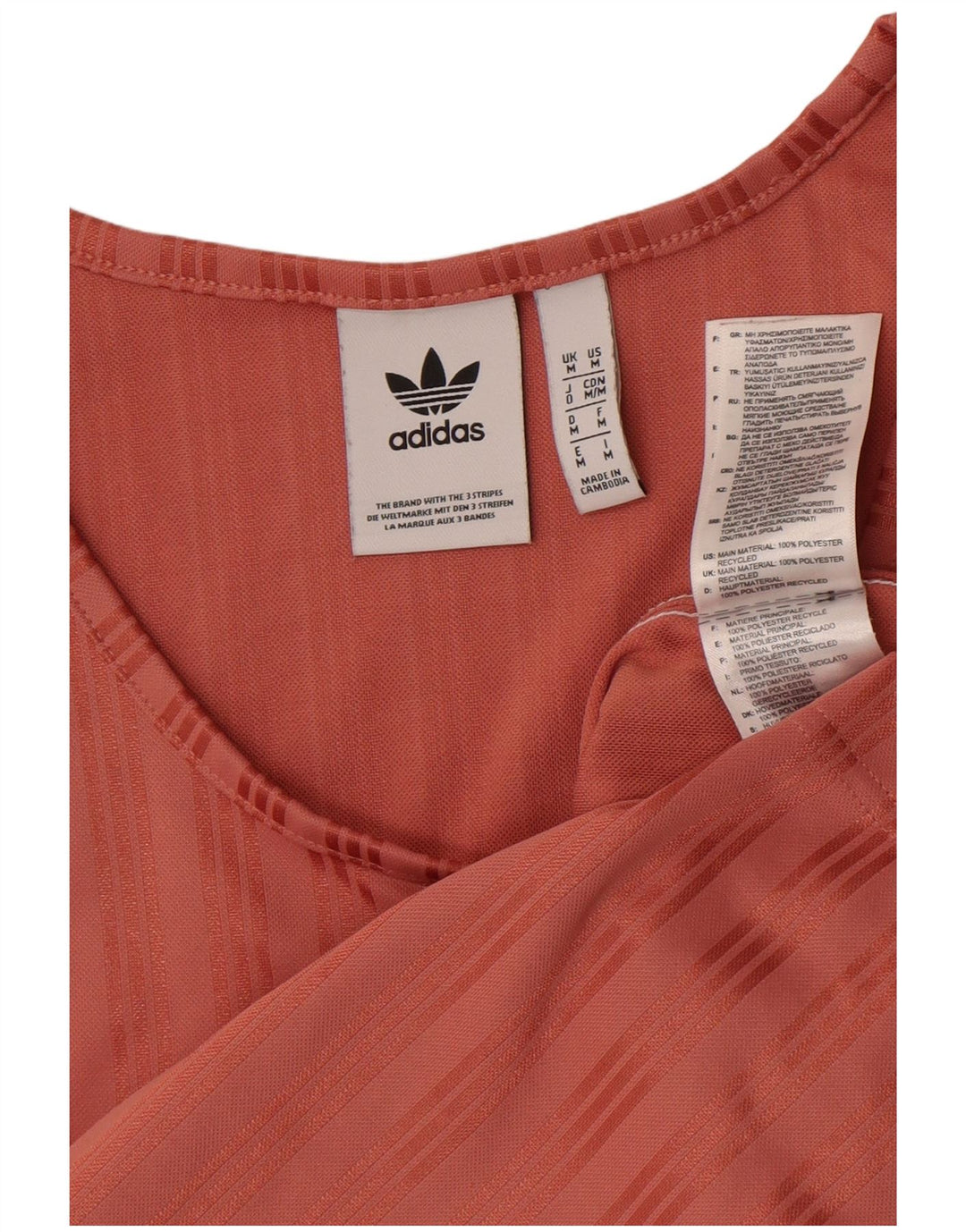 Adidas Herren Weste Top Mittelorange gestreift Polyester