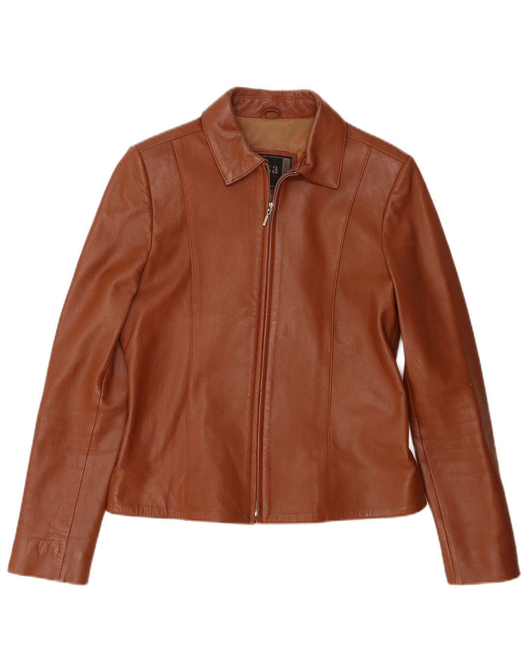 Vintage Damen Lederjacke UK 12 Mittelbraun