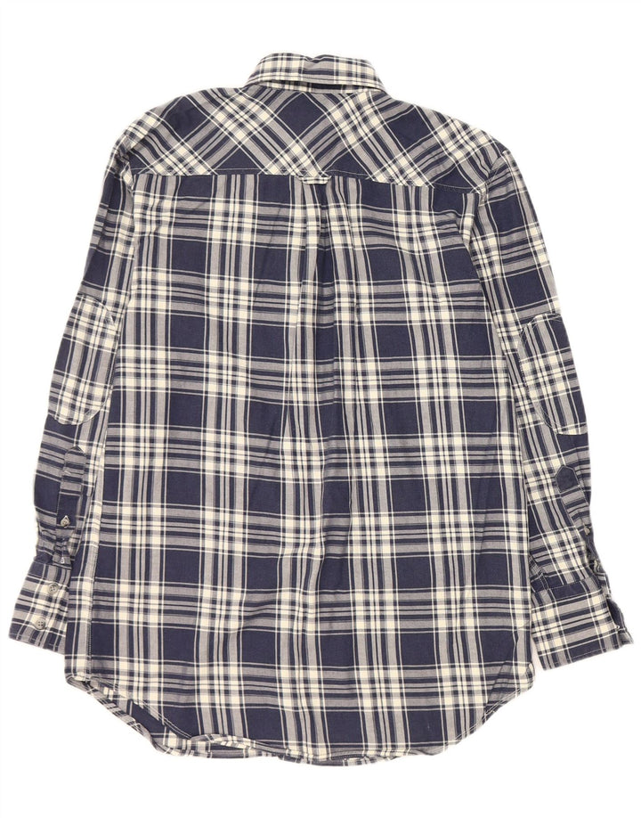 Gant Flanellhemd für Damen, UK 10, Größe S, marineblau, kariert, Baumwolle