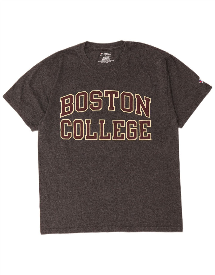 Champion Herren Boston College Grafik-T-Shirt-Oberteil aus mittelgrauer Baumwolle
