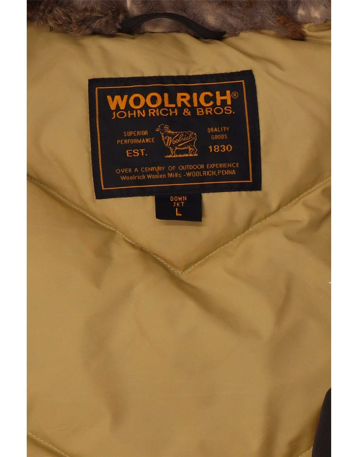 Woolrich Wattierte Damenjacke mit Kapuze, UK 16, Größe L, Braun