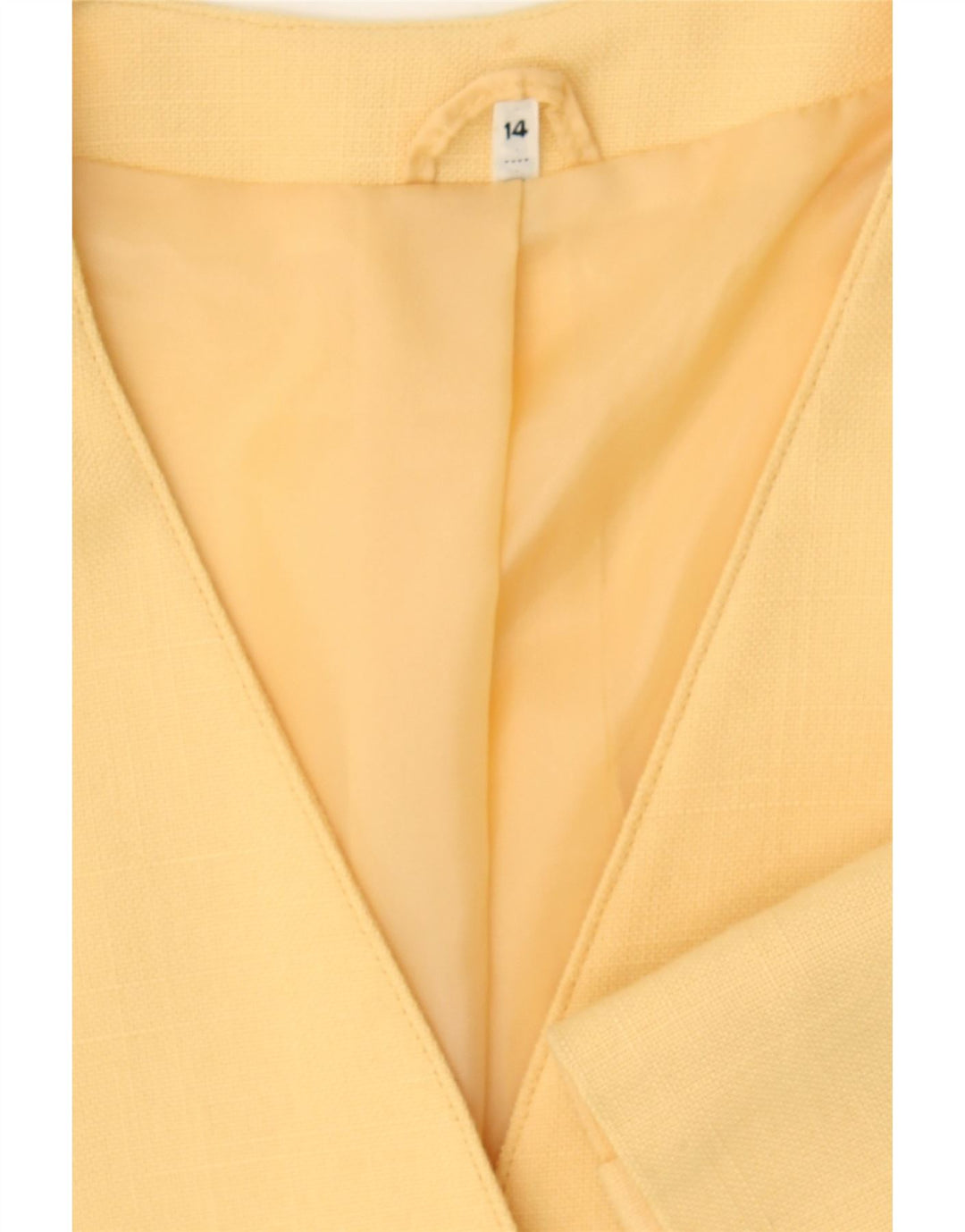 AVENUE Womens 3 Button Short Sleeve Blazer Jacket UK 14 Large Yellow Vintage Avenue and Second-Hand Avenue from Messina Hembry 
