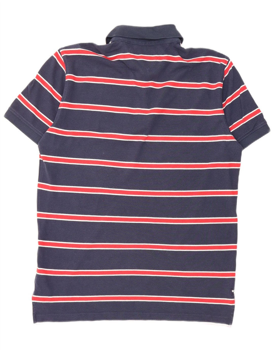Tommy Hilfiger Herren-Kurzarm-Poloshirt, mittelmarineblau gestreift