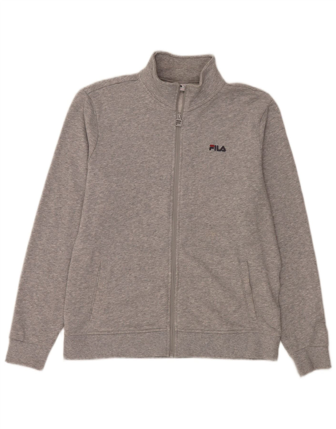 Fila Damen-Trainingsanzug-Top-Jacke, UK 14, mittelgraue Baumwolle