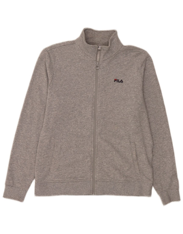Fila Damen-Trainingsanzug-Top-Jacke, UK 14, mittelgraue Baumwolle
