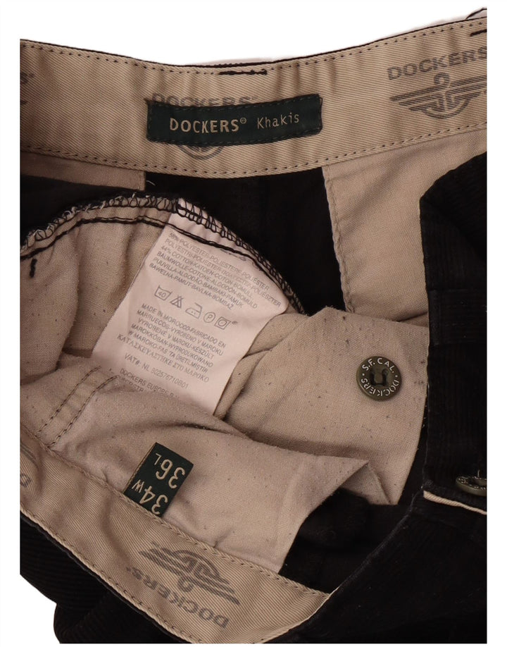 Dockers Herren Khakis Gerade Cordhose W34 L32 Schwarz Klassisch