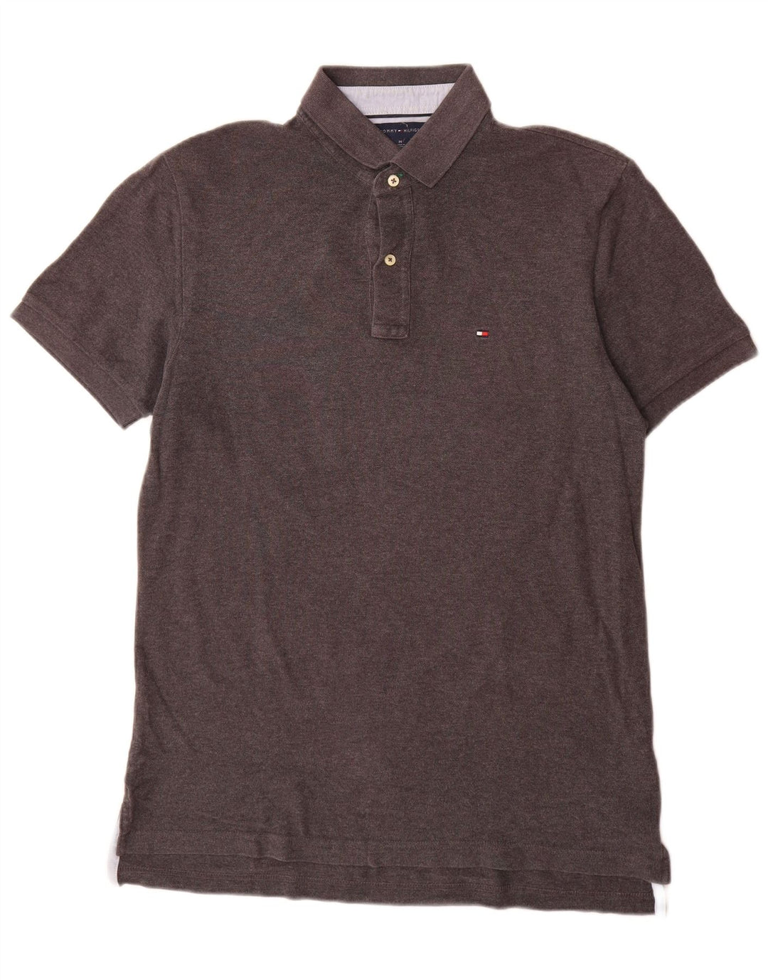 Tommy Hilfiger Herren-Poloshirt aus mittelgrauer Baumwolle