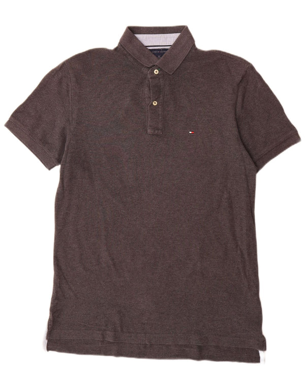 Tommy Hilfiger Herren-Poloshirt aus mittelgrauer Baumwolle