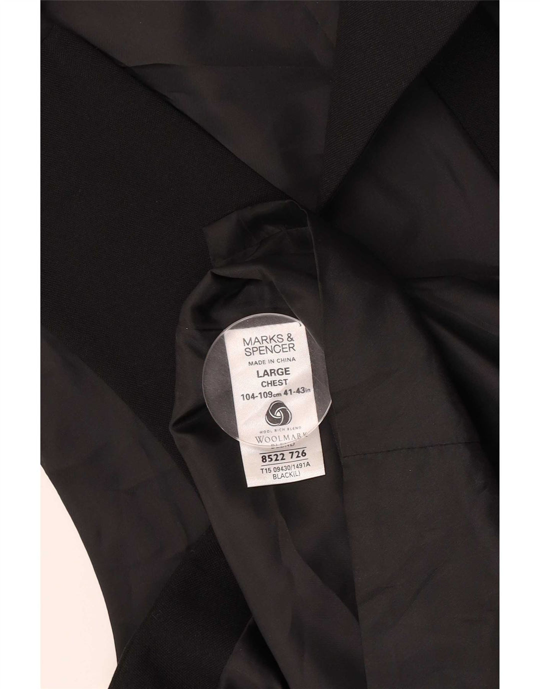 Marks & Spencer Herrenweste, groß, aus schwarzem Polyester