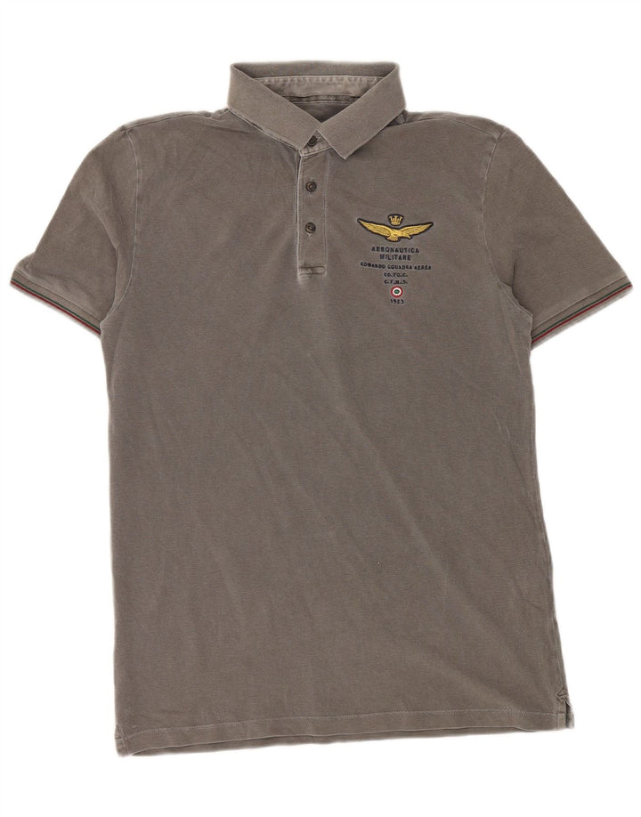 Aeronautica Militare Herren Poloshirt Mittelgrau